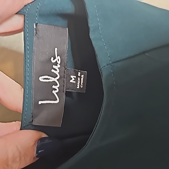 NWT Lulu's Medium Hearts Aflutter Ruffled Bodycon Midi Dress Green - Picture 7 of 12